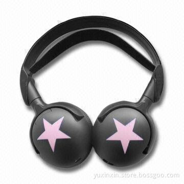 IR Stereo Headphones with 20 to 20kHz Frequency Response and <1% Distortion